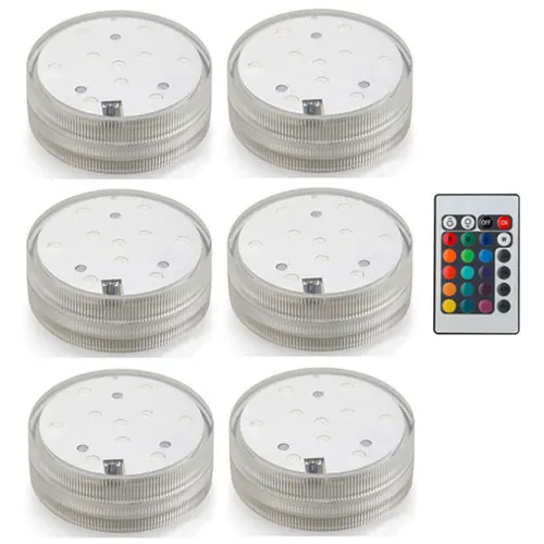 6 lamp 1 controller Стеклянный Лотос кальян светодиодный светильник с пультом дистанционного управления RGB красочные водопроводные трубы chicha аксессуары Погружные Водонепроницаемые Лампы - Цвет: 6 lamp 1 controller