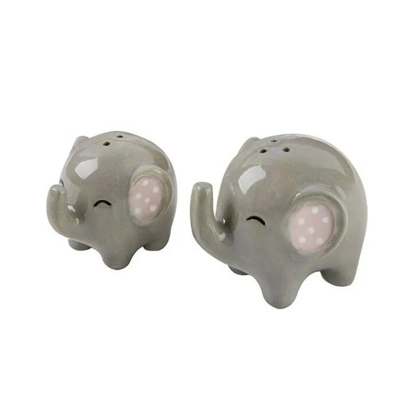 100 шт. = 50 компл./лот Baby Shower Mommy And Me Little Peanut Elephant Ceramic шейкер для соли и перца