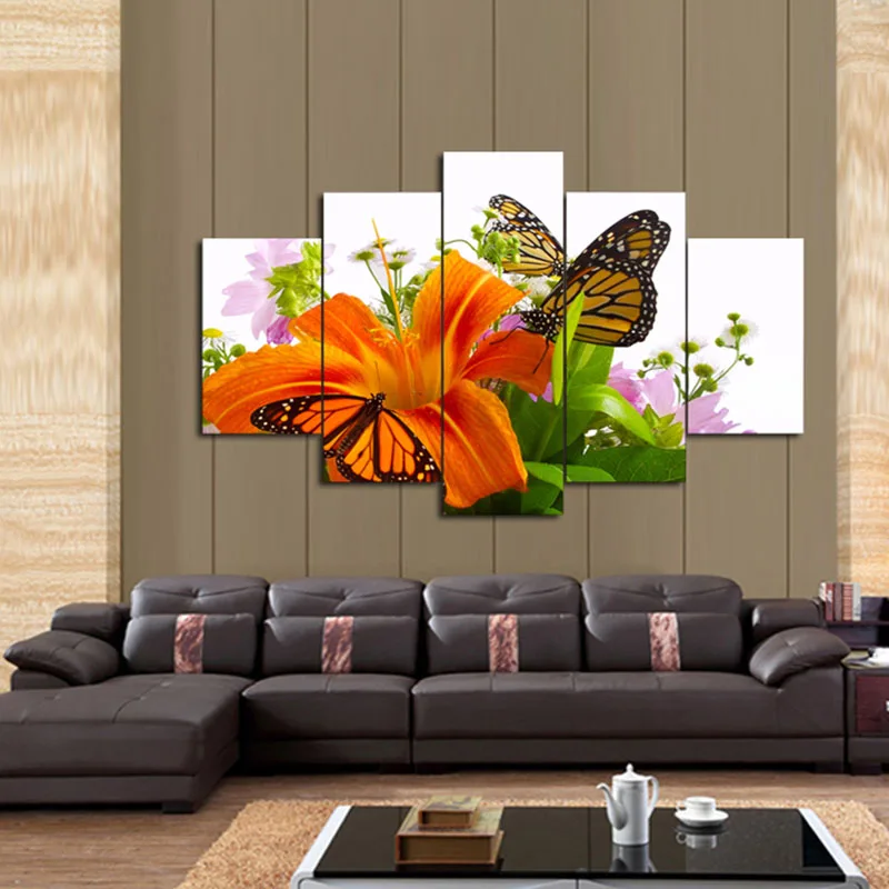5 шт. Картина на холсте Бабочка животные картина без рамки Настенная украшение