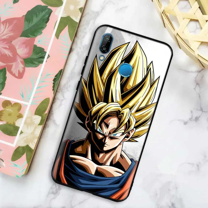 Черный силиконовый чехол-сумка для huawei Honor 10i Y7 Y6 Y5 Y9 8X 8C 8S 9 10 Lite Pro Enjoy 9E 9S Dragon Ball Son Goku