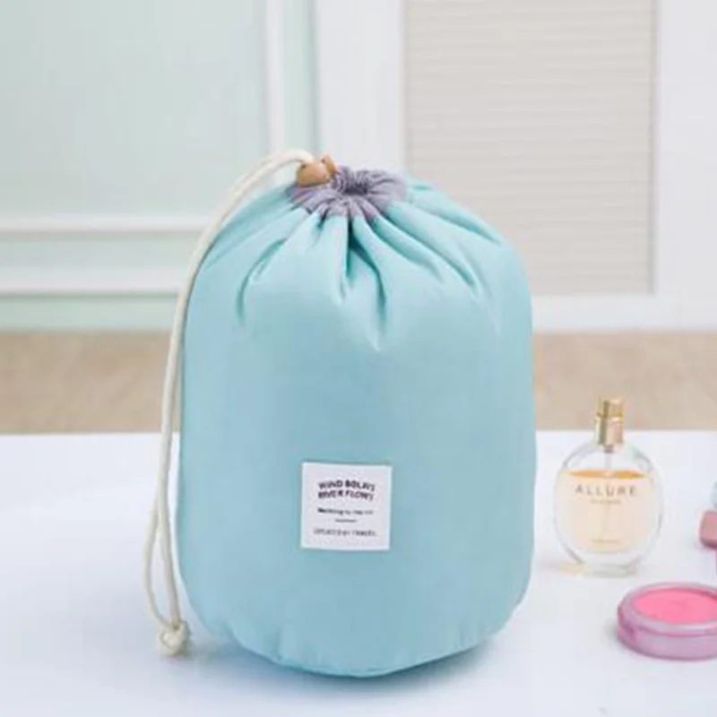 Light Blue Горячая Распродажа, круглая Водонепроницаемая косметичка для макияжа, дорожная косметичка, органайзер, косметички для туалетных принадлежностей, косметички для женщин, Дамская коробка, Neceser - Цвет: Light Blue