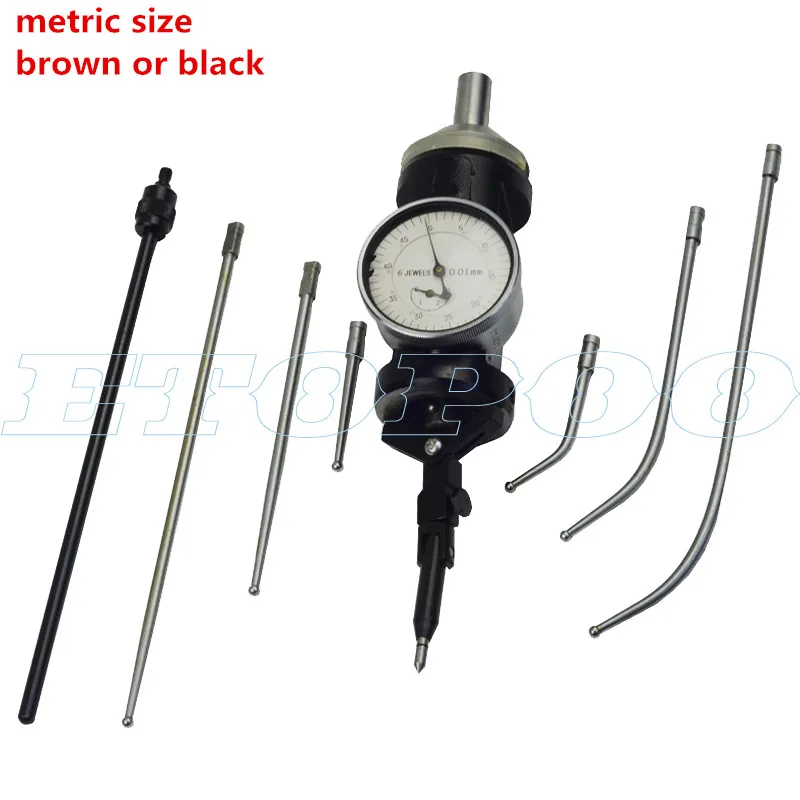 metric brown black 1 комплект, центрирующий индикатор, коаксиальный центрирующий циферблат, тестовый индикатор, центр, искатель, Фрезерный инструмент, Точность 0,01 мм - Цвет: metric brown black