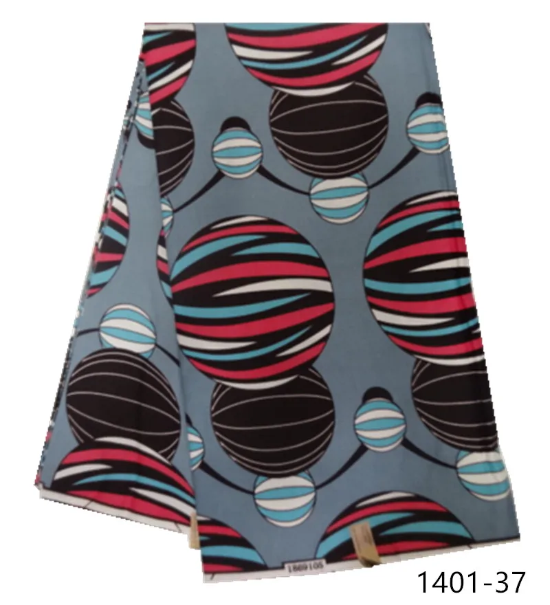 African wax fabric polyester high quality Embroidery real wax african ankara wax prints for dress free shipping 1401-36