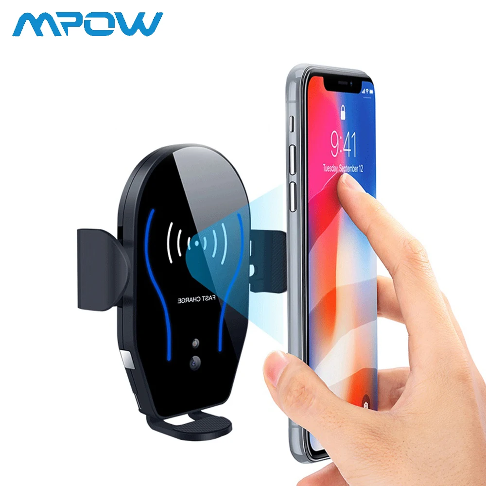 Mpow Qi Беспроводное быстрое зарядное устройство Автомобильный держатель для