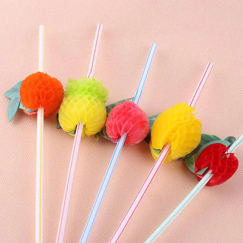 50 шт. красочные фрукты стиль соломинки лето ну вечеринку коктеила одноразовый