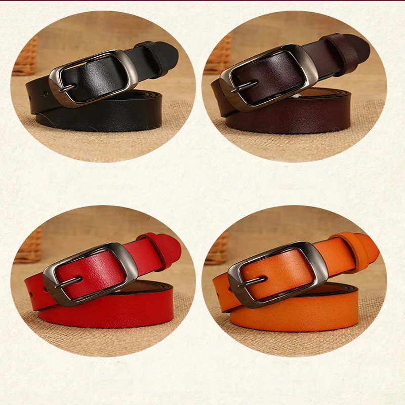 WULEKUE Дизайнерские женские пояса из натуральной кожи с пряжками-булавками для джинсов и металлической пряжки.
