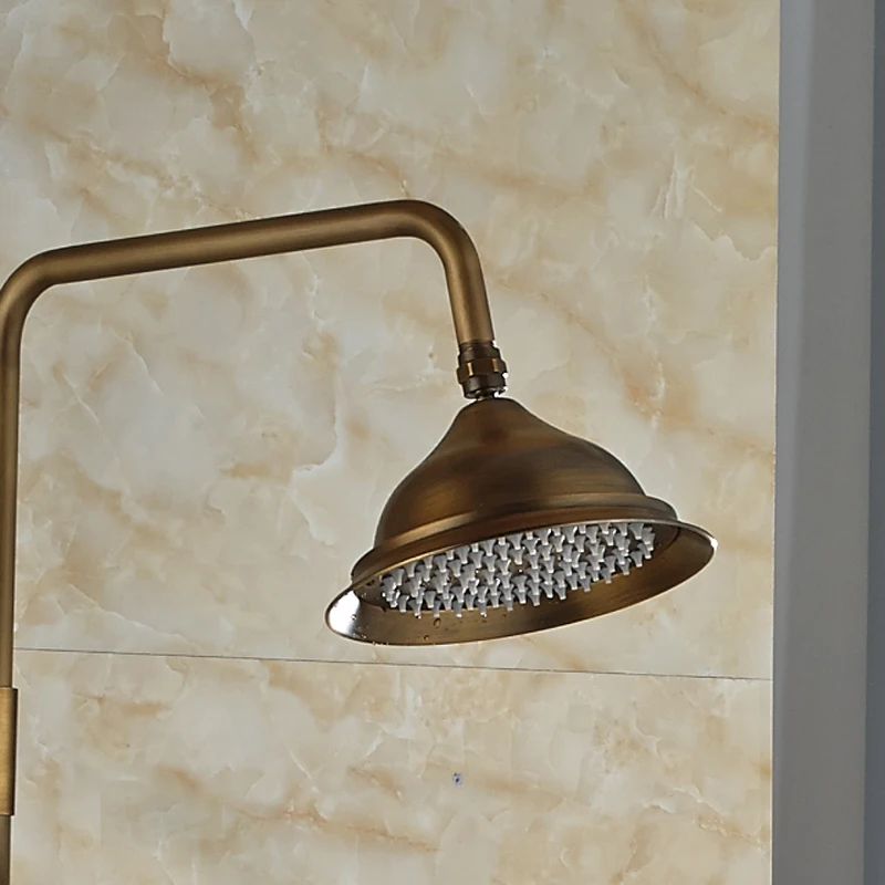 Классический Новый античный латунный душевой Набор кран + ручной Настенный 8