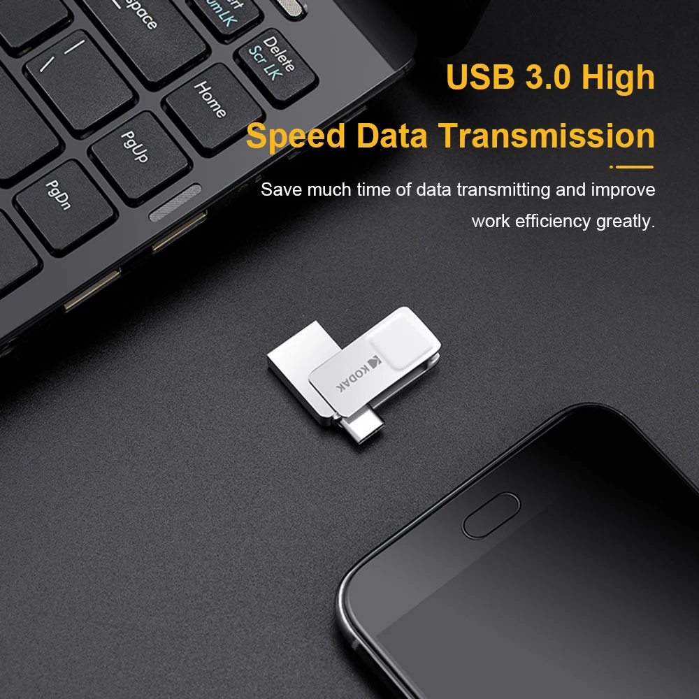 Металлический флеш накопитель Kodak K223C 16 ГБ 32 64 Гб 128 USB3.1 Type C OTG карта памяти memoria USB 3 1