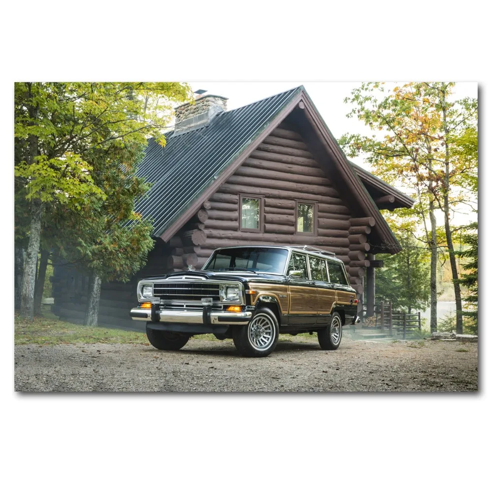 Jeeps Grand Wagoneer stationwagon SUV искусство на стену автомобиля картина постер Холст