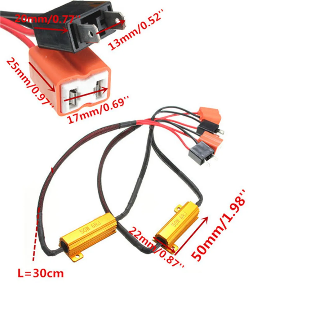 Франшиза 2 шт. H7 50 Вт 6Ohm Автомобильные светодиодные DRL Противотуманные поворотные