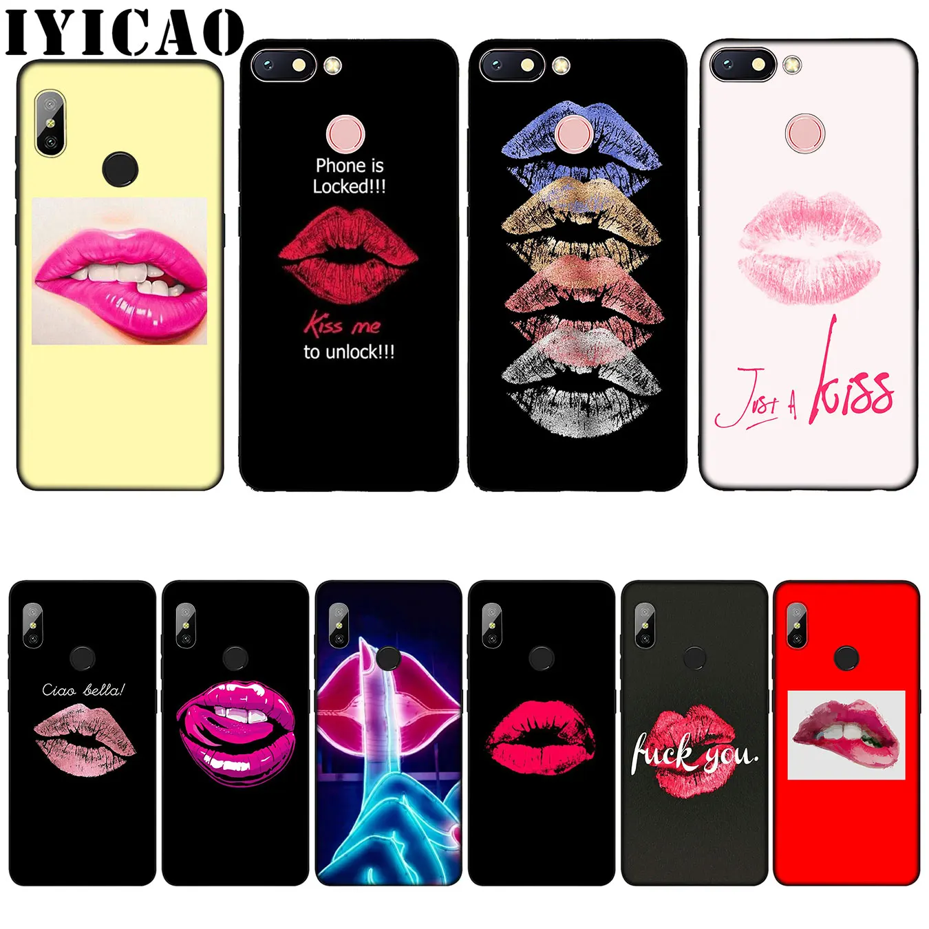 IYICAO Kiss With Lips замечательный Популярный силиконовый мягкий чехол для Xiaomi Redmi 6A 5A Note 8