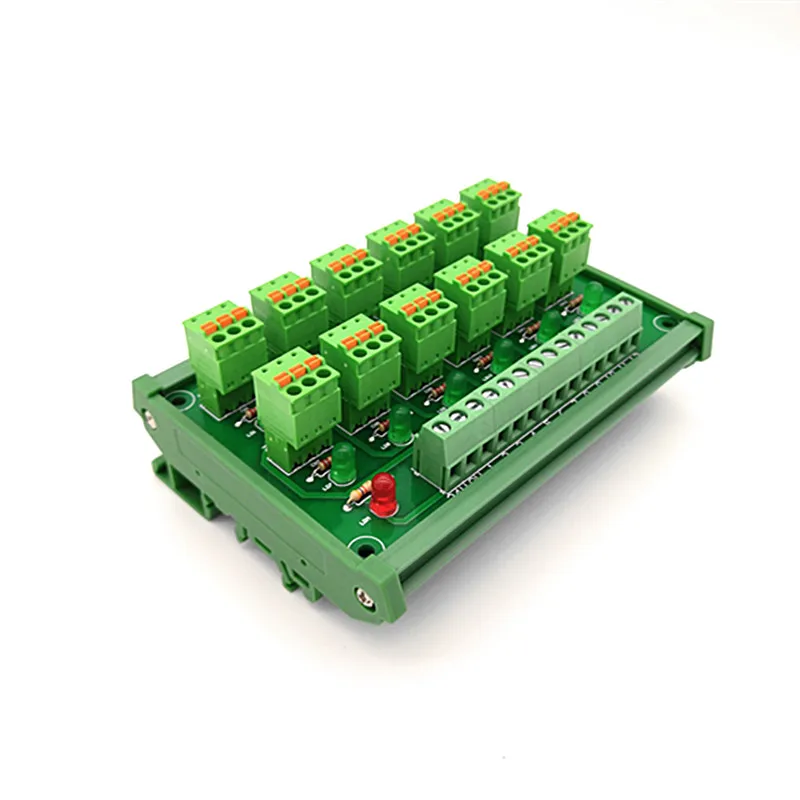 

DIN Rail Mount PLC12 channel NPN input spring wiring IO photoelectric proximity switch sensor terminal block.