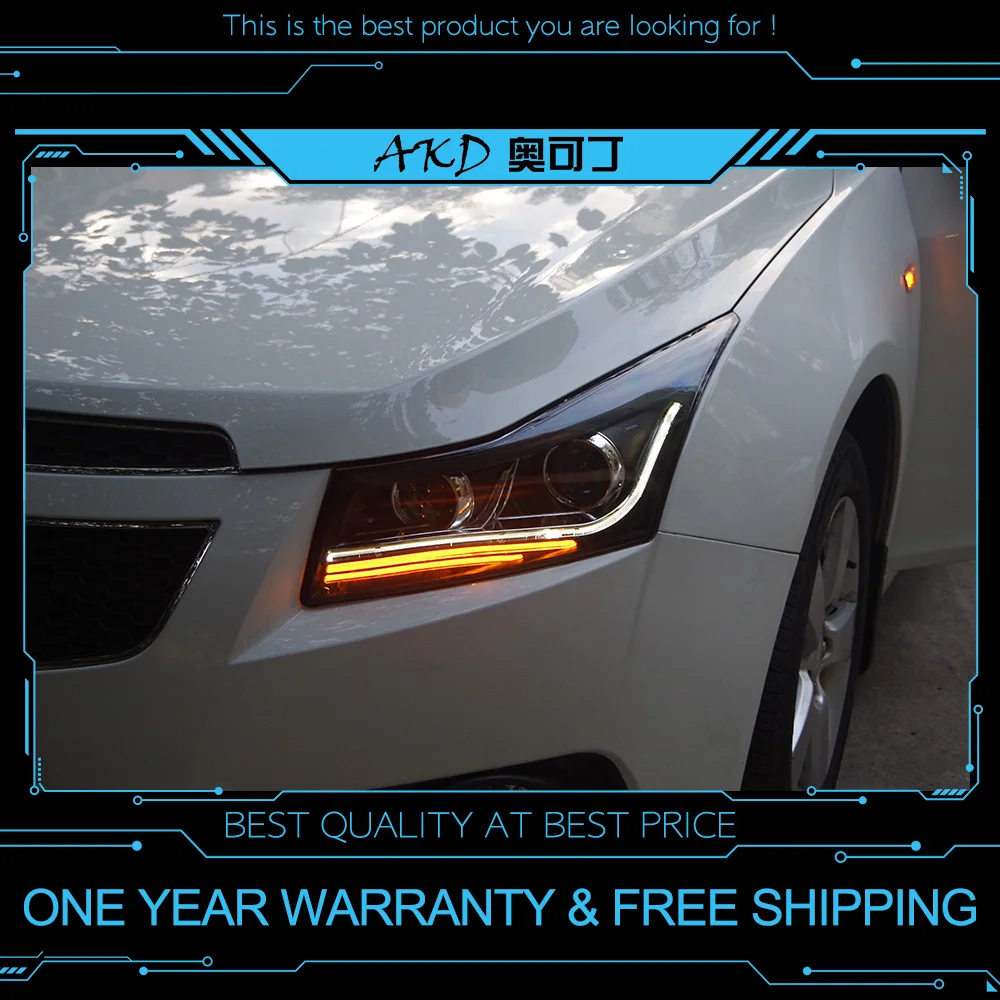 АКД Тюнинг автомобилей фары для Chevrolet Cruze седан 2009- светодиодные фары DRL ходовые огни биксеноновые фары противотуманные ангельские глазки