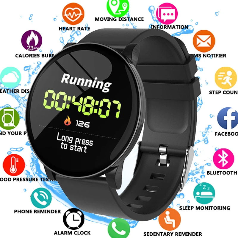 Новинка, умные часы для мужчин и женщин, Bluetooth, сенсорный экран, водонепроницаемые, спортивные, умные часы, поддержка sim-карты, Reloj inteligente+ Box, PK Q8