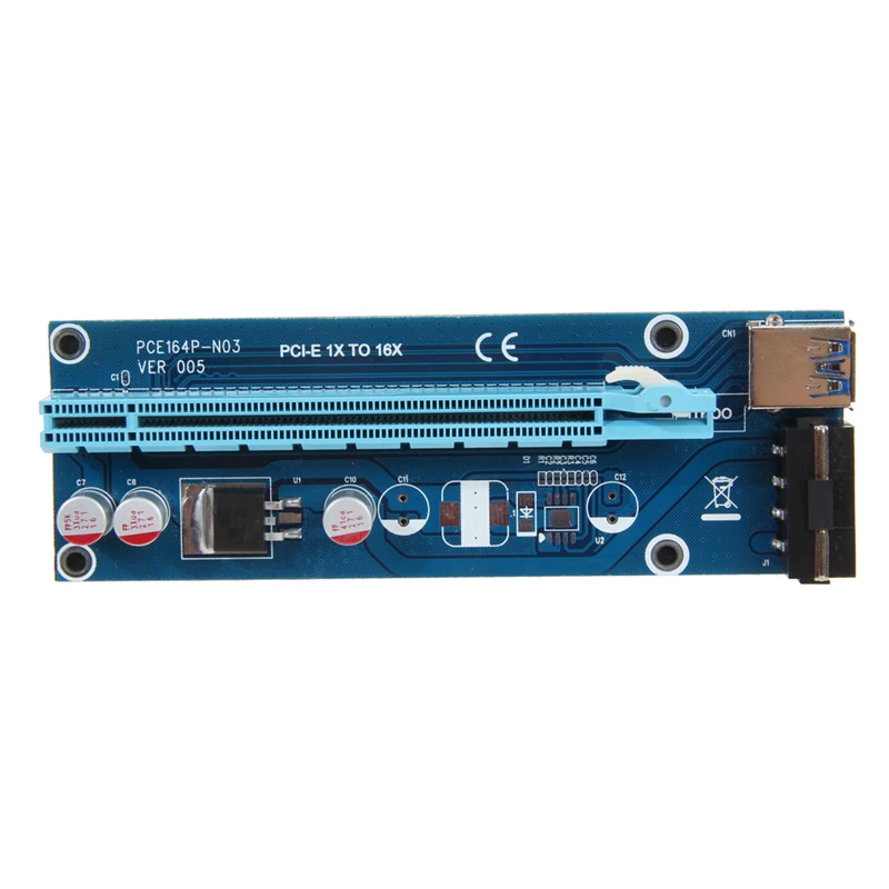 Райзер карта PCIe PCI E Express 1x к 16x USB 3 0 кабель для передачи данных SATA 4Pin IDE Molex блок