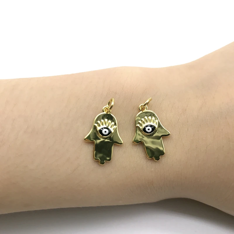 

10pcs/lot Fashion Jewelry Hamsa Eye Charm for Jewelry Making DIY Bracelets