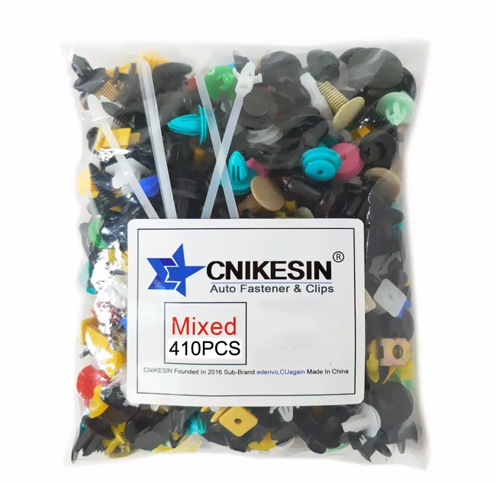 CNIKESIN 410 шт. смешанные крепежа и инструмент пластиковые фиксаторы для всех авто