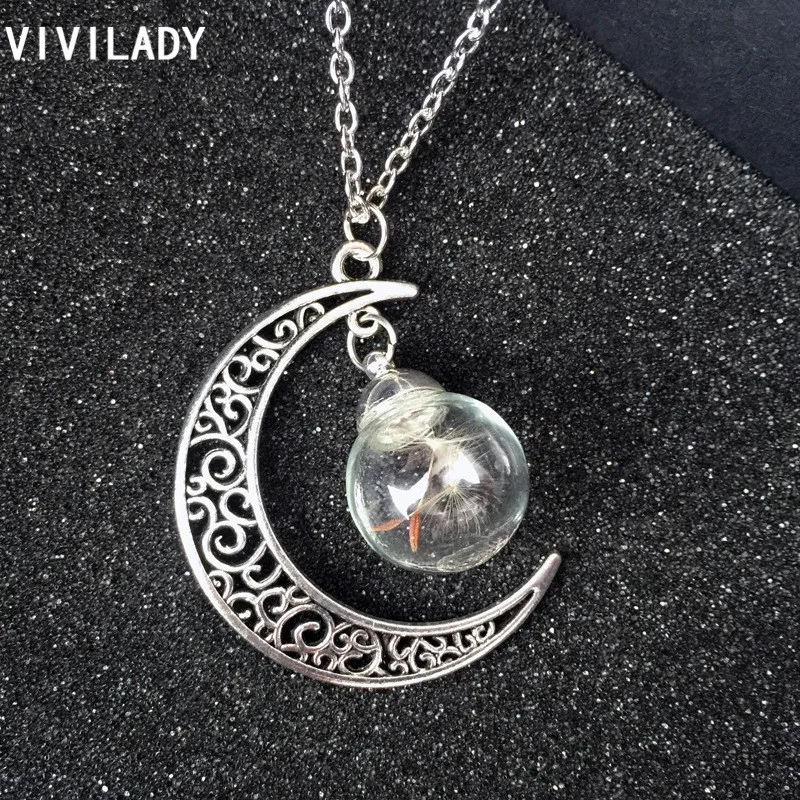 Женский кулон в виде бутылки из стекла одуванчика Модный сердца и Луны|gifts sex|jewelry