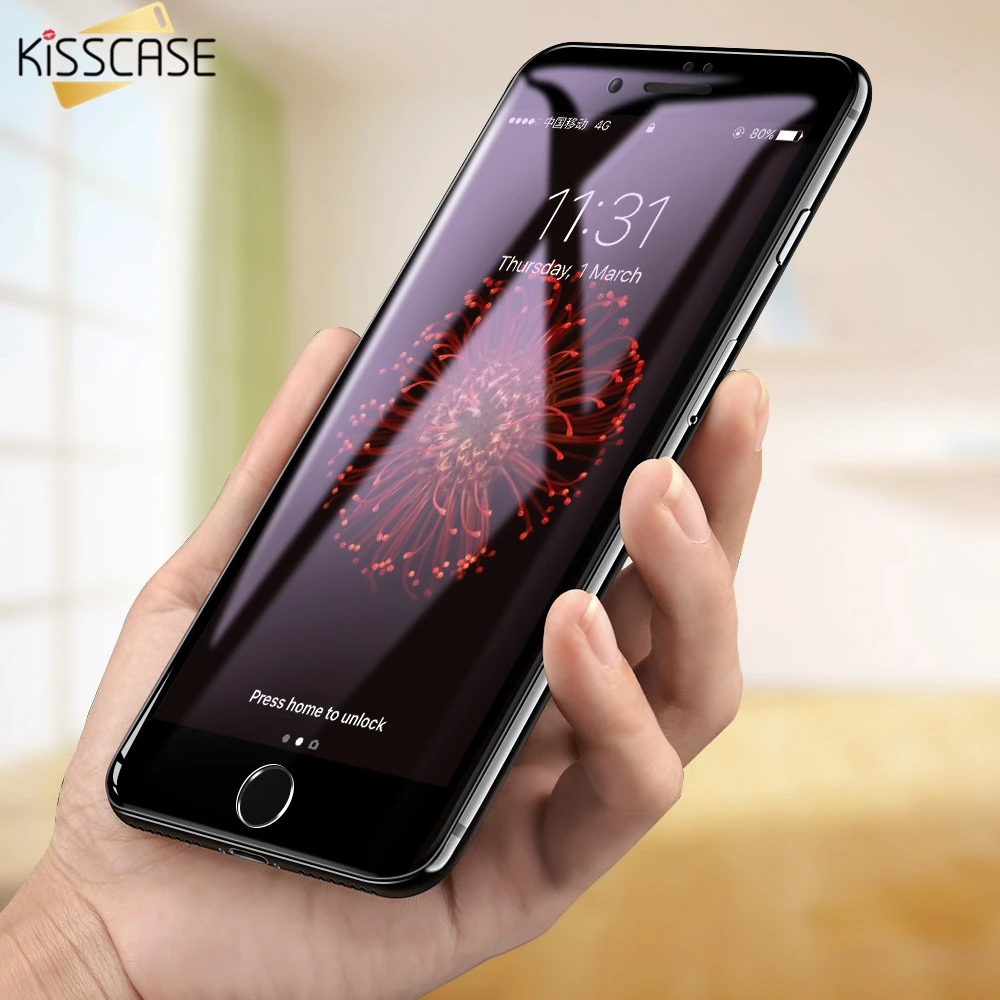 KISSCASE 6D Полноэкранный протектор для iPhone 6 S 7 plus Arc из углеродного волокна с мягким