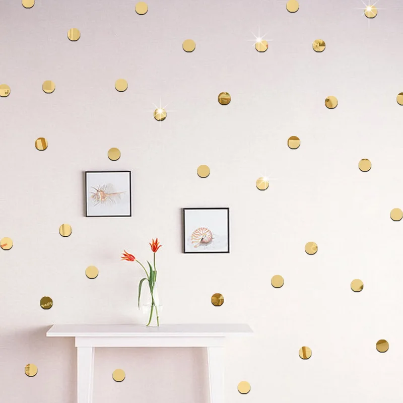 Hoomall 100 шт./компл. Акриловые 3D зеркальные настенные наклейки DIY 2 см круглые для