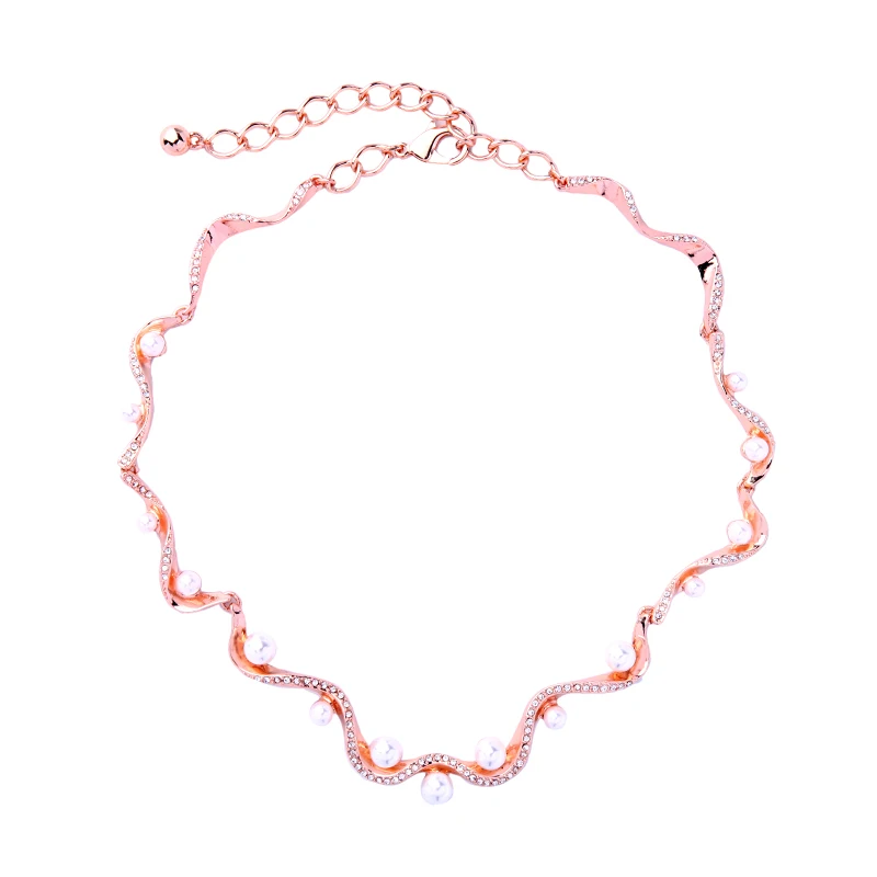 Романтический розовое золото 2 Цвет Цепи колье Цепочки и ожерелья женский Bijoux