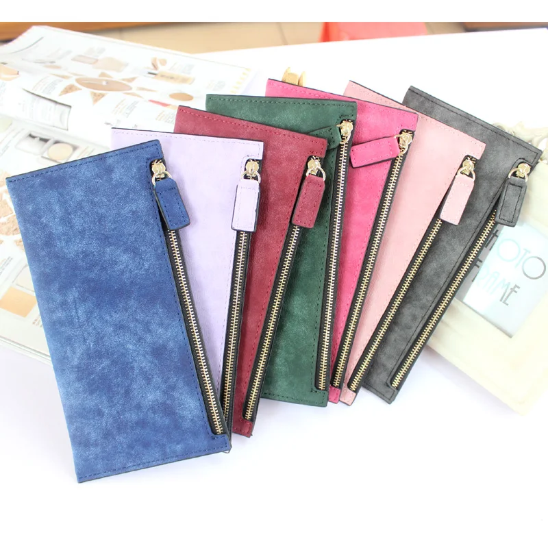 new womens long wallets female fashion pu leather zipper clutch wallet coin purses mobile phone bags lady card id holders free global shipping