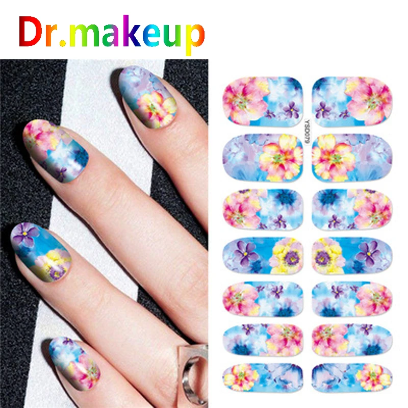 Dr. makeup 1 лист очаровательные наклейки для ногтей s 3D полное покрытие звездное небо