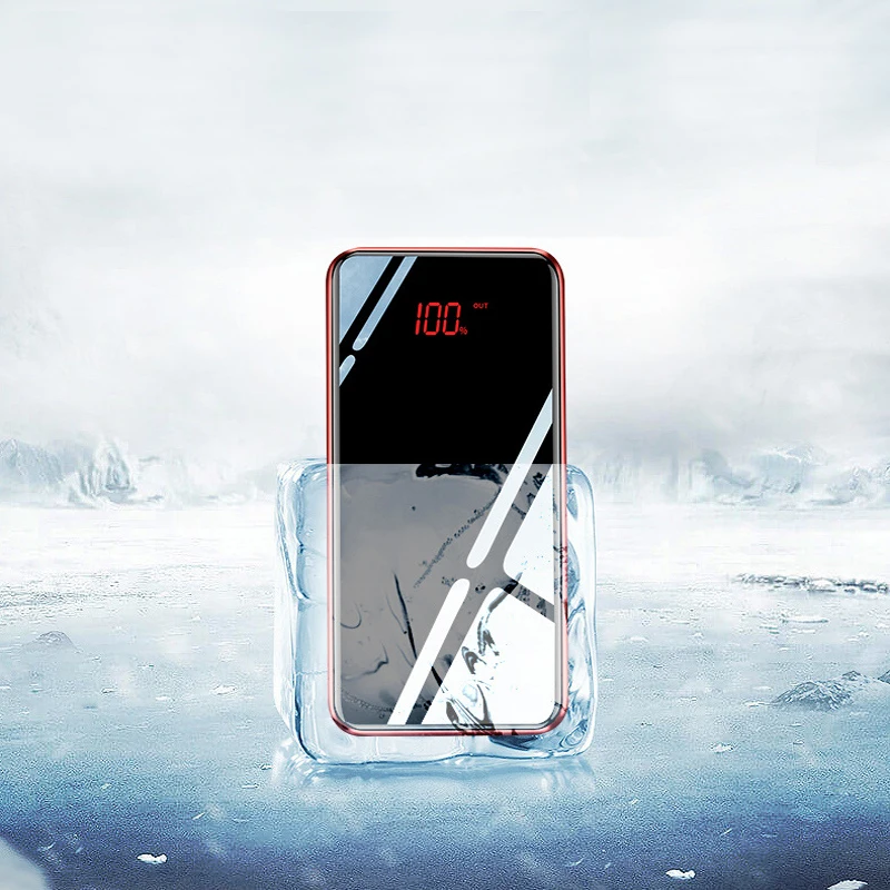 Power Bank 30000 зеркало портативные модные мобильные телефоны внешняя зарядка ультра тонкий пакет банк питания для iPhone X XS 8 Xiaomi