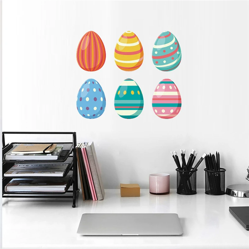 Multicolor Kakuder стена, наклейка, счастливое пасхальное яйцо, украшение для дома, мультяшная Съемная наклейка для декора стен, окон, Прямая поставка March7 - Цвет: Multicolor