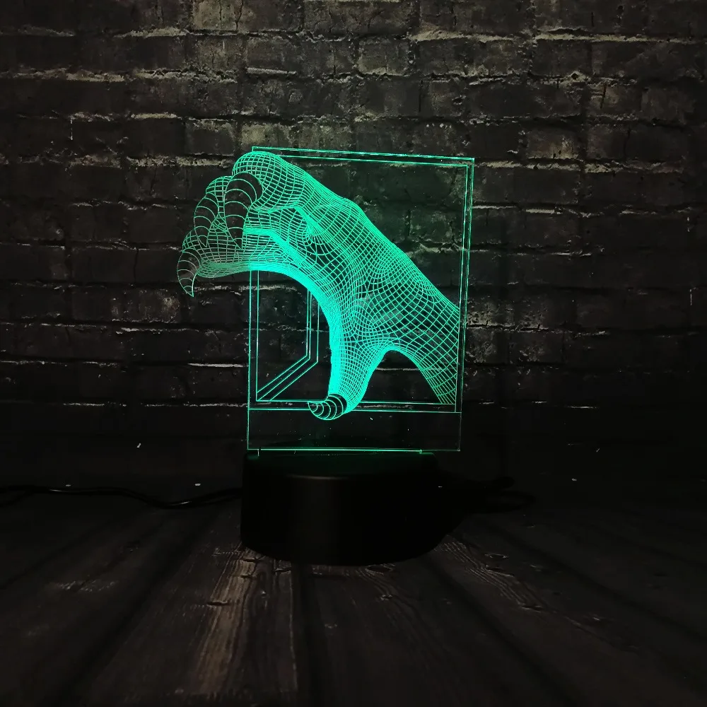 3D зверь лапы Прохладный декор светодиодный Ночной светильник Настольная лампа