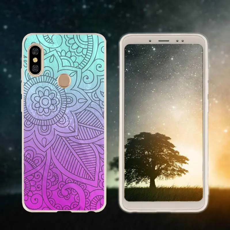 Silicone 7 Чехол для телефона для Xiaomi redmi Примечание 8 iPhone 7 6 plus 5 iPad Pro Чехол redmi 7 8 6pro 6a s2 5a 4a 4x y3 5plus 7A Винтаж Мандала с цветочным узором - Цвет: Silicone 7