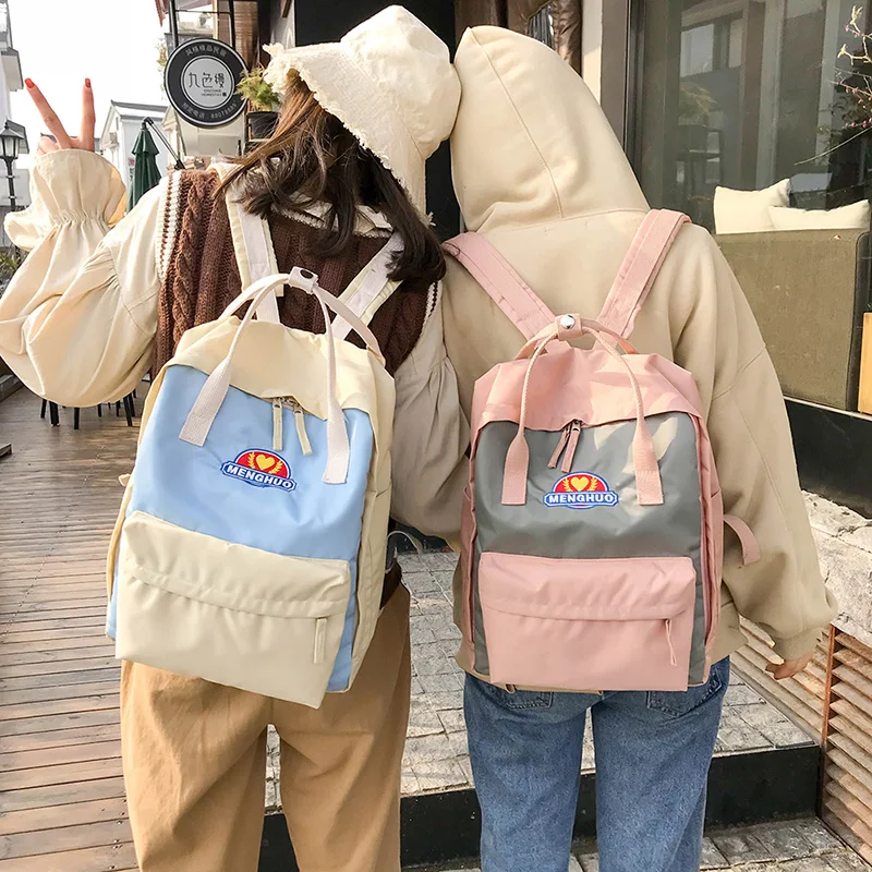 MENGHUO Panelled Waterproof Women Backpack School bag for Girl Ladies Teenagers Casual Travel bags Schoolbag Mochilas | Багаж и сумки