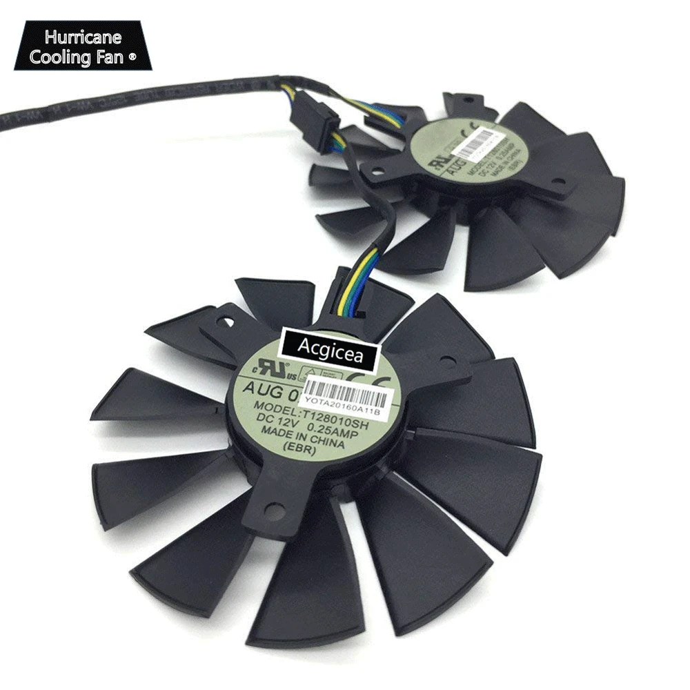 

Абсолютно новый оригинальный 75 мм DC 12V 0.25A T128010SH охлаждающий вентилятор для ASUS STRIX GTX1060 1050 GTX960 GTX950 GTX750Ti R9 370