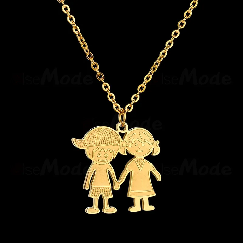 Модное золотое ожерелье ELSEMODE с подвеской для мальчиков и девочек из нержавеющей