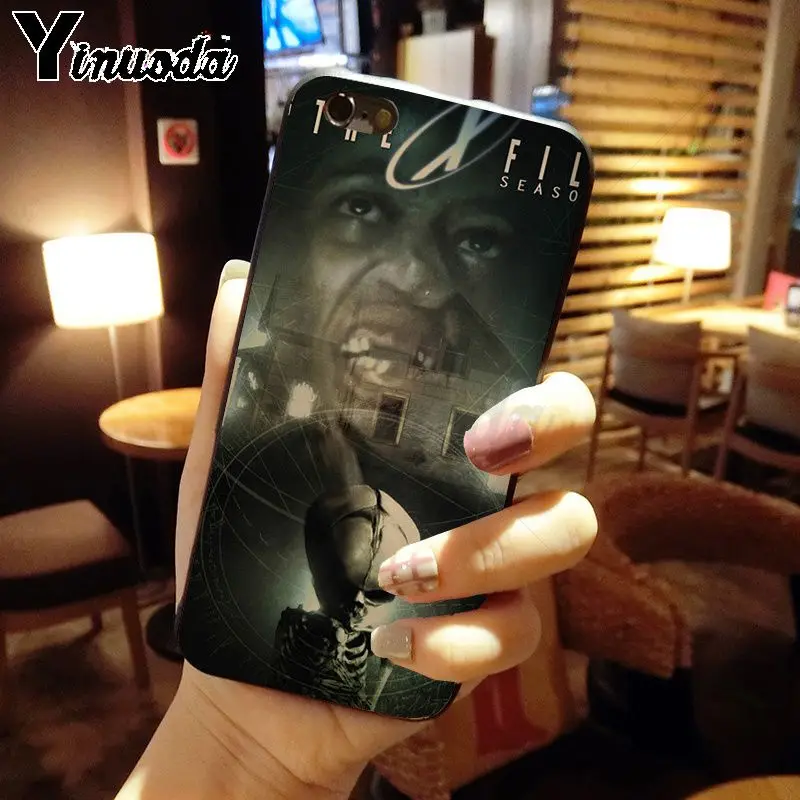 Yinuoda X file Alien UFO ретро плакат крафт бумага черный мягкий чехол для телефона iPhone 5S 6 7