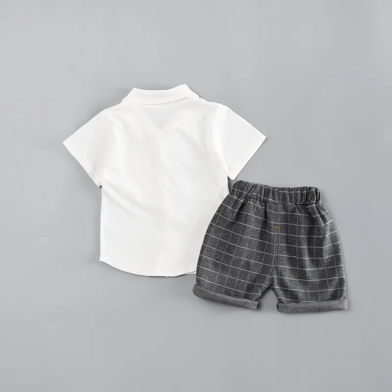 Little Boys Party Clothing Baby 2pieces/Set Sets White Shirt with Tie + Shorts Infant Outfits Set Clothes Suit |