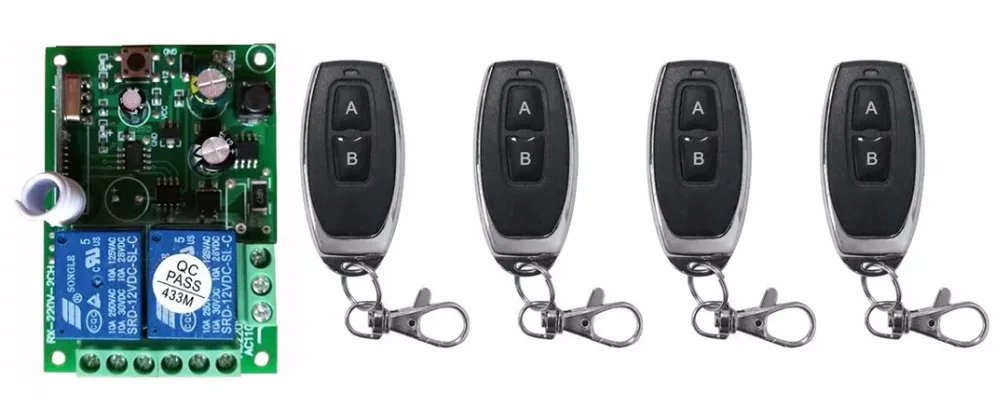 Беспроводной Радиочастотный переключатель с ДУ, ac 85 в, 110 В, 220 В, 250 В, 2 канала, релейный переключатель, система безопасности, гаражные двери, электрические двери/окна/лампы