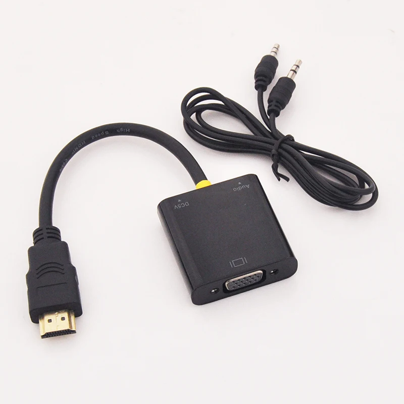 New 1080P HDMI Male to VGA Female Cables Converter Adapter With 3.5mm TV AV HDTV Audio USB Cable for PC | Компьютеры и офис