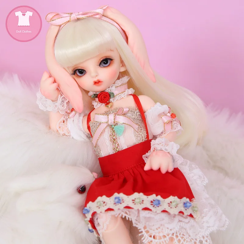 BJD SD Кукла Одежда 1/6 кружевное платье красный и зеленый Кружевной Фартук для Vloks
