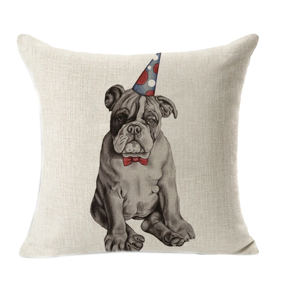 Чехлы для подушек животного мопса Подушки Детские случае 43x43 см/17x17 ''тканые