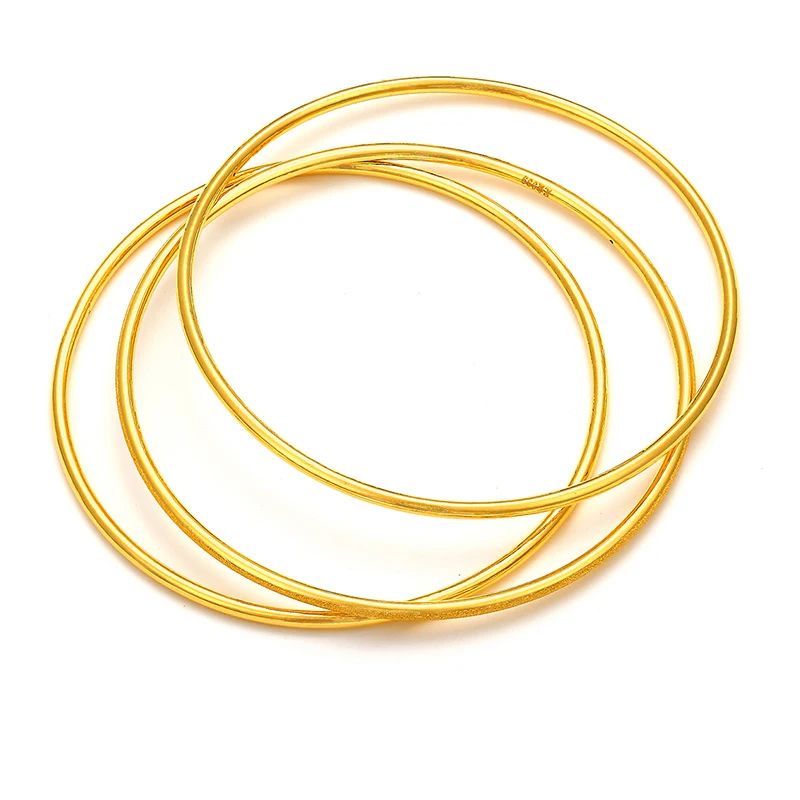 1pcs Pure 999 Yellow Gold Bangle 3D Bangle Women Fashion Bangle