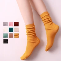 2021 women socks spring 1 pair long socks school style cotton solid color women fashion fresh cotton socks for women korean