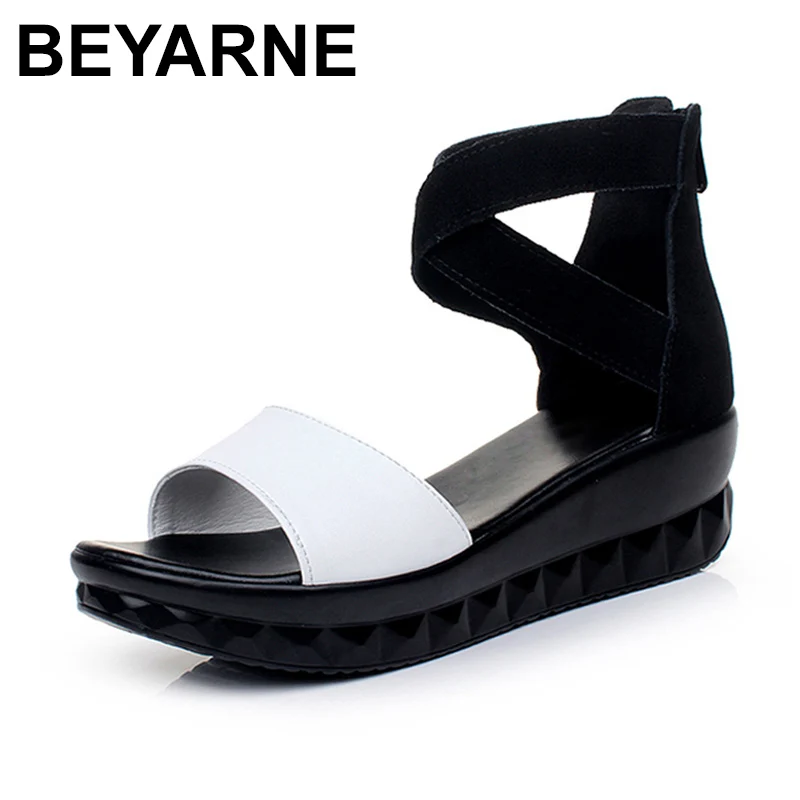 

BEYARNE Ankle Strap Sandals Woman Shoes Summer women Sandals Platform ladies Shoes With Heels Open Toe Sandals
