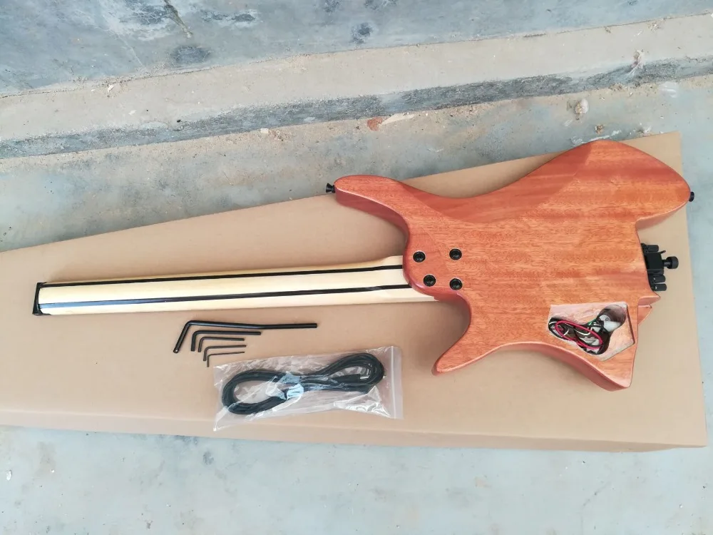 Высокое качество FDHL-007 цвет шпона покрытие палисандр грифа fanned fret электрогитара без головки грифа