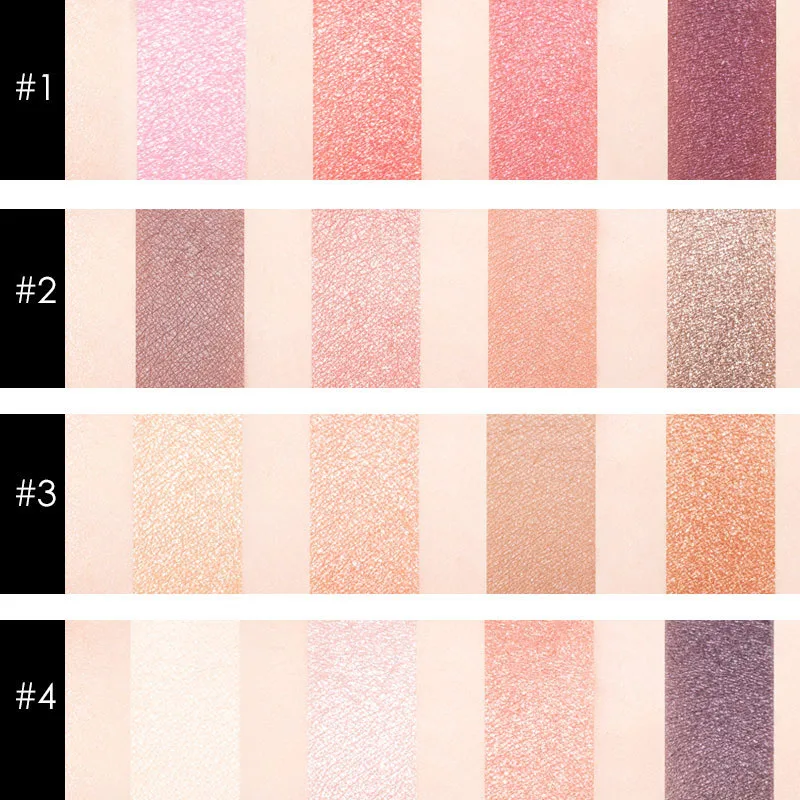 Палитра теней для век 4 ярких цвета матовые тени высокий пигмент шелковистая