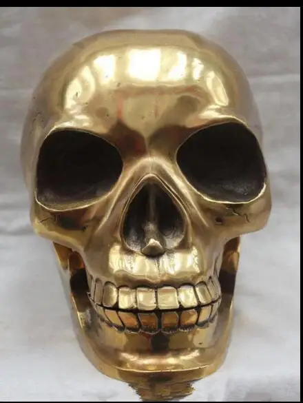 Китайская латунная скульптура с черепом скелетом и головой человека оптовая