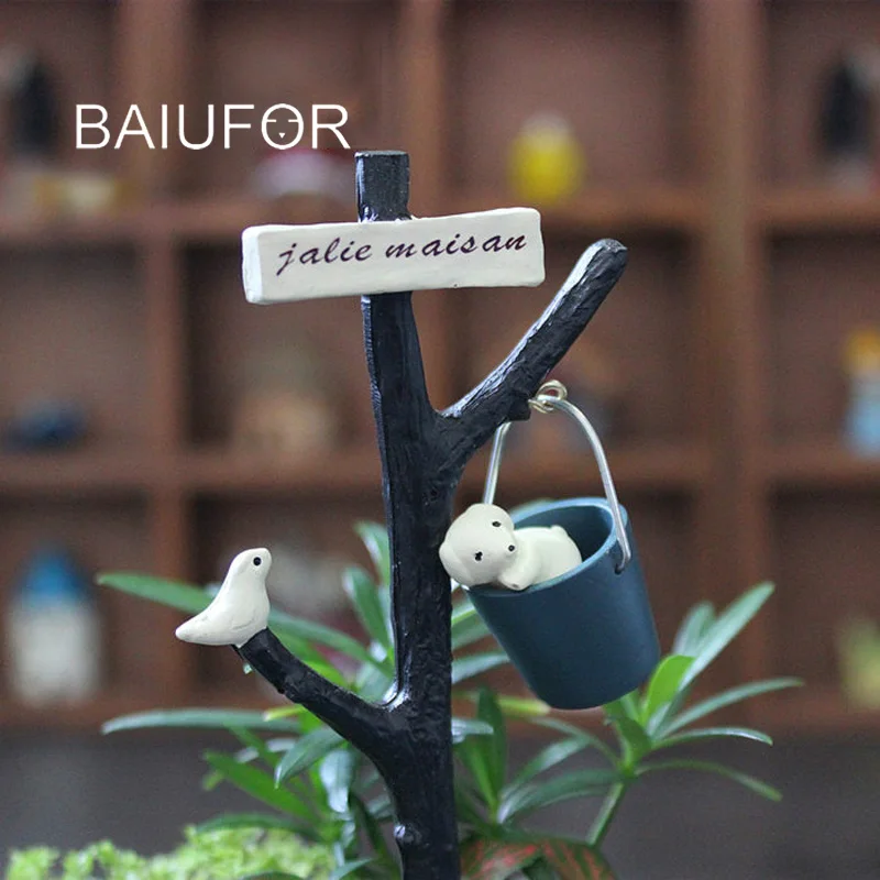 BAIUFOR Miniatures Signpost &amp Sign Terrarium Fairy Garden Figurines Succulents Plants Decor Flower Pot Ornament Home Accessories | Дом и