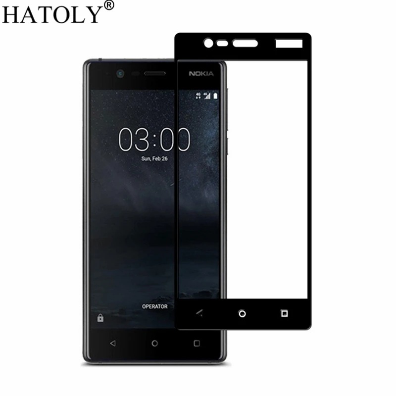 Закаленное стекло для Nokia 3 2 шт. Защита экрана полное покрытие TA 1020 1032 3D пленка с