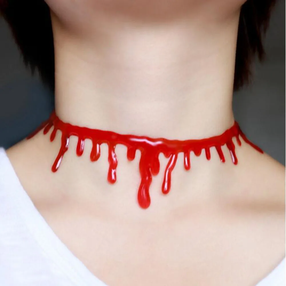 Женское Ожерелье-чокер цвета красной крови с татуировкой | Украшения и