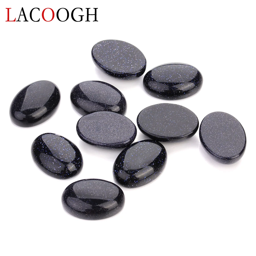 

Wholesale Bulk 10pcs 10*14mm 13*18mm Oval Flat back Blue Sandstone Cabochons Beads Natural Stone Beads for DIY Jewelry Findings